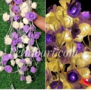 Rose Fairy Led Golden Colour Light ,White & Pupel Flower Colour