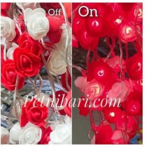 Rose Fairy Led red Colour Light White & Red Flower