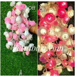 Rose Fairy Led Golden Colour Light White & PinkFlower
