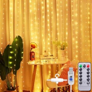 Led String Curtain Golden Colour Light